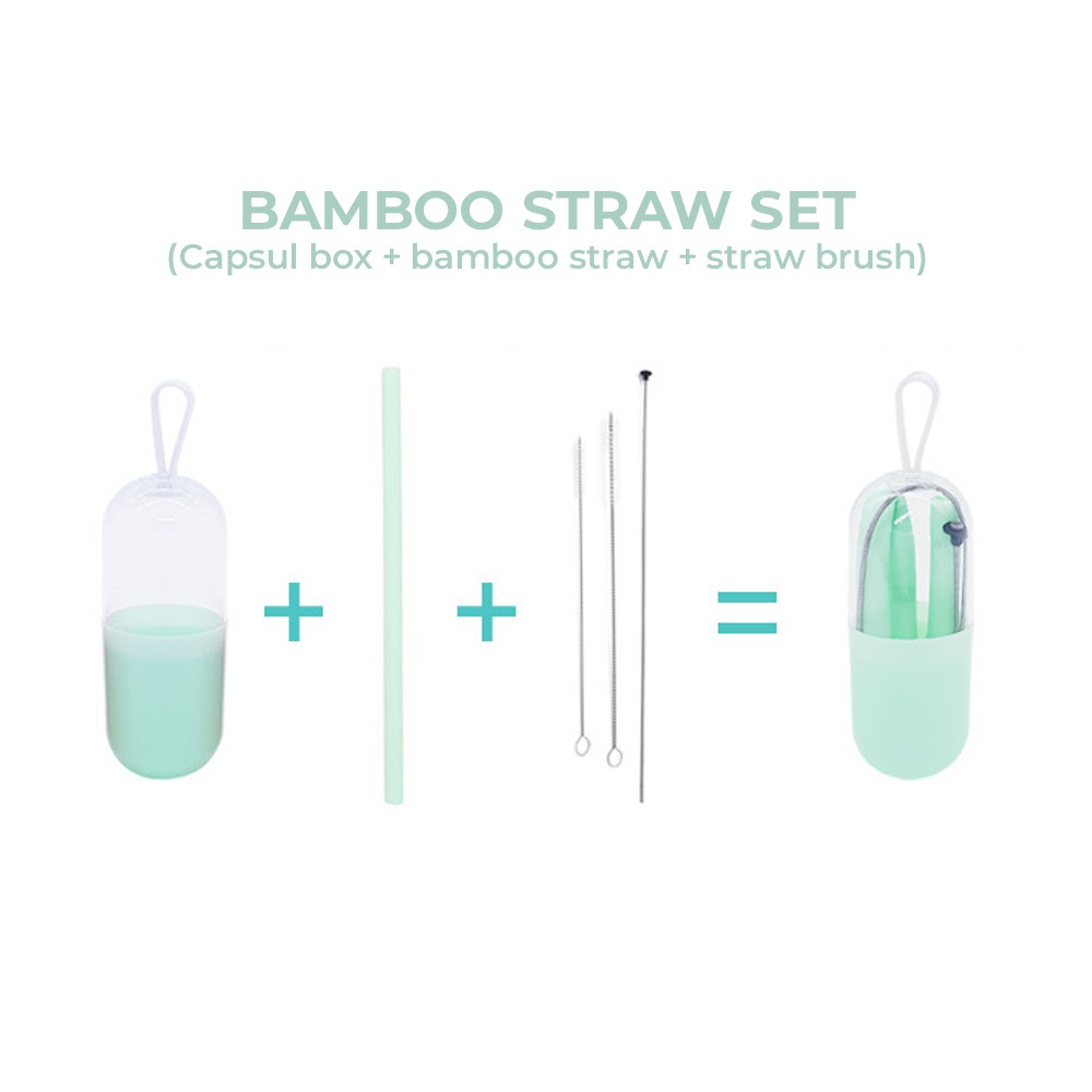 MILANDO Collapsible Silicone Straw Reusable Folding Drinking Straw with Carrying Case and Cleaning Brush (Type 11)