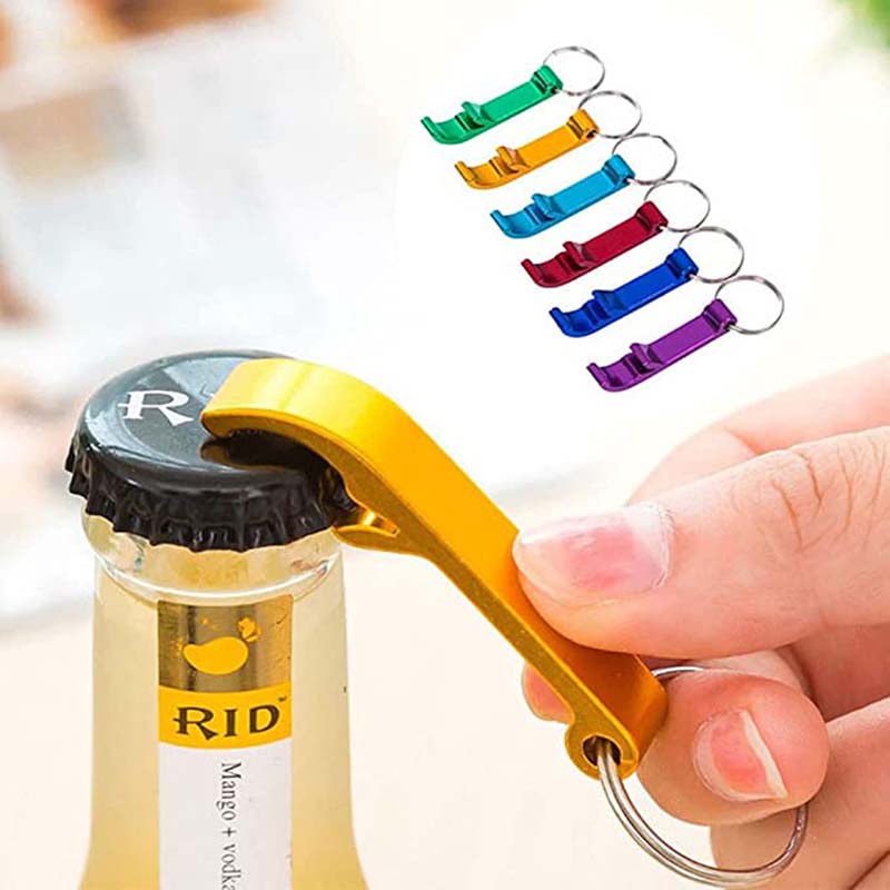 Multifunctional Portable Keychain Bottle Opener Key Ring Beverage Beer Openers Kitchen Bar Tools Random Color