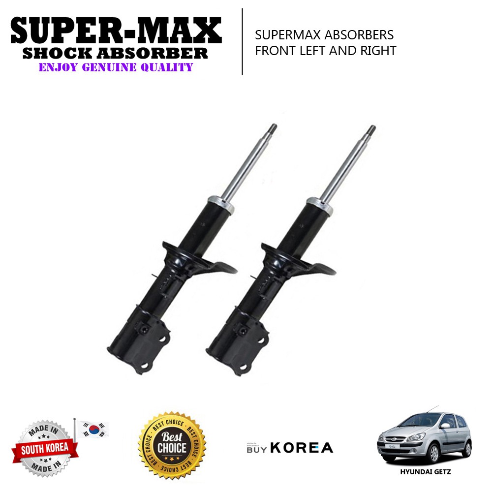 Hyundai Getz Front Left And Right Supermax Oil Shock Absorbers 54650 54660 1c300 Shopee Malaysia
