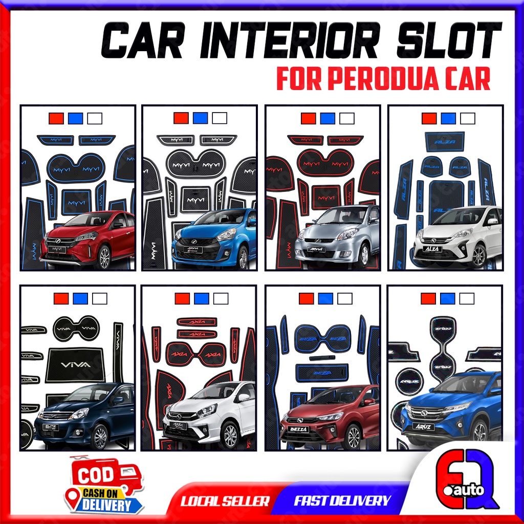 Full Set Perodua Car Interior Slotmat Slot Mat Ativa Aruz Viva Myvi