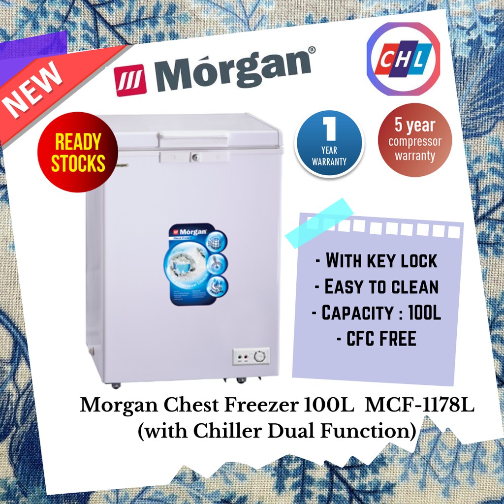 Morgan (AUTHORISED DEALER) Chest Freezer 100L MCF-1178LS (with Chiller Dual Function) - [Fast & Safe Delivery]