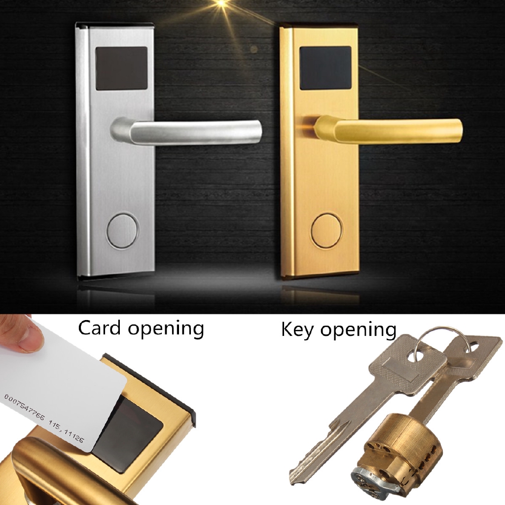 Rfid Intelligent Digital Card Key Unlock Hotel Stainless Steel Door Lock Anti Rust And Anti Corrosion Stable Memory Shopee Malaysia