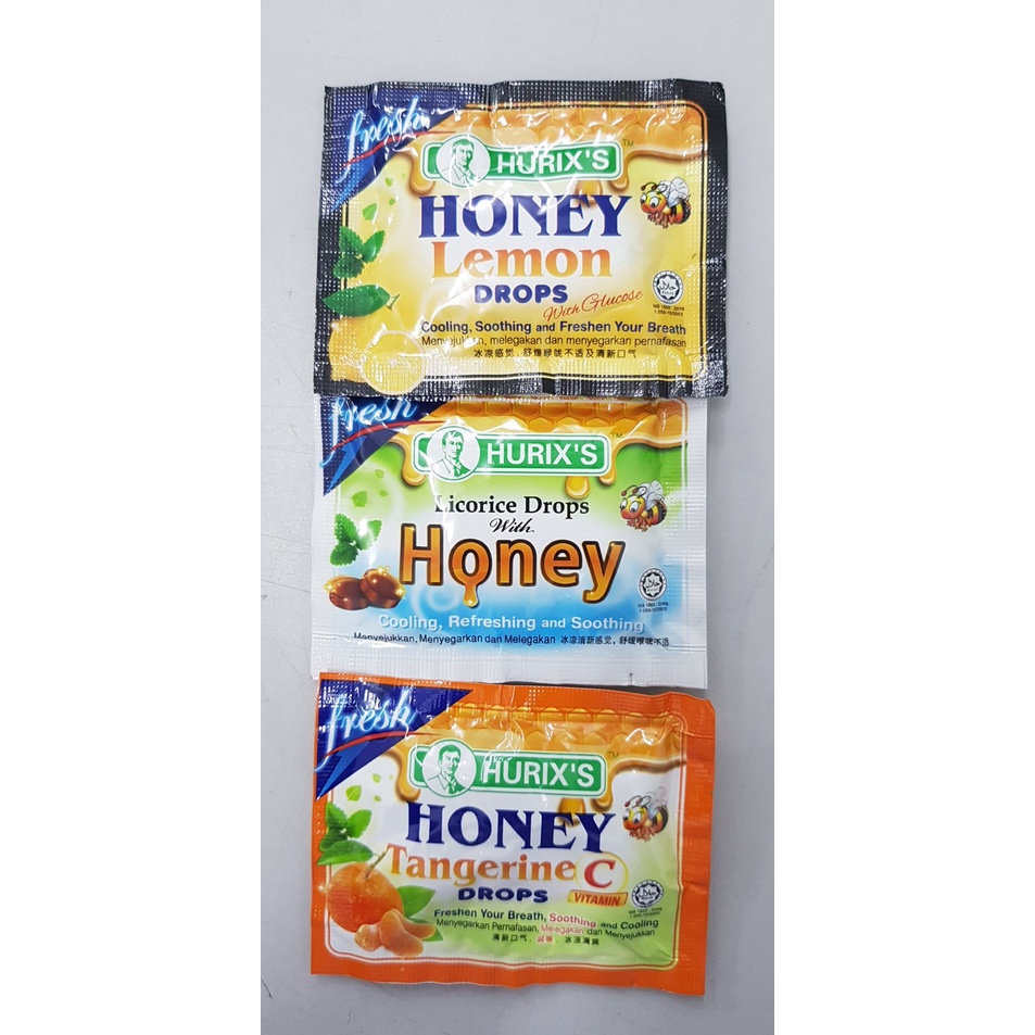 Hurix's Drops (Licorice with Honey, Honey Lemon with glucose, Honey