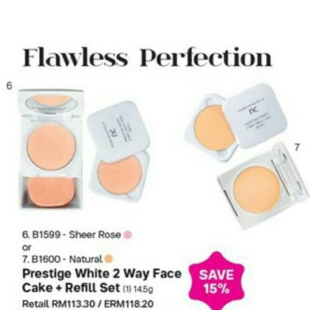 Prestige White 2Way Face Cake Refill Twin set 1pcs