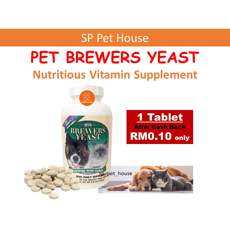 *Repack 1 Tablet* BYS Brewers Yeast Vitamin For Cats & Dogs / Vitamin Bulu Cantik Gemuk Untuk Kucing Dan Anjing