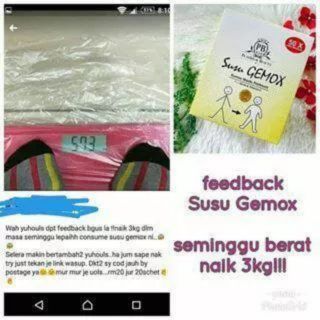 SUSU GEMOX/ WEIGHTGAIN/ UBAT GEMUK  Shopee Malaysia