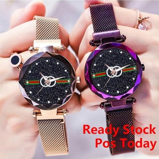 【Ready Stock】Women Starry Watch Magnetic Buckle Stainless Steel Watch
