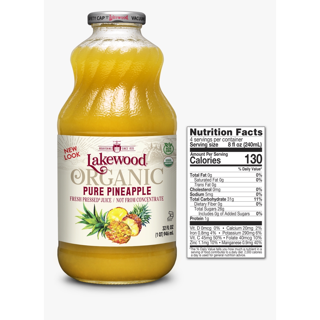 Lakewood Organic Pure Pineapple Juice 946ml Exp 2024 Shopee Malaysia