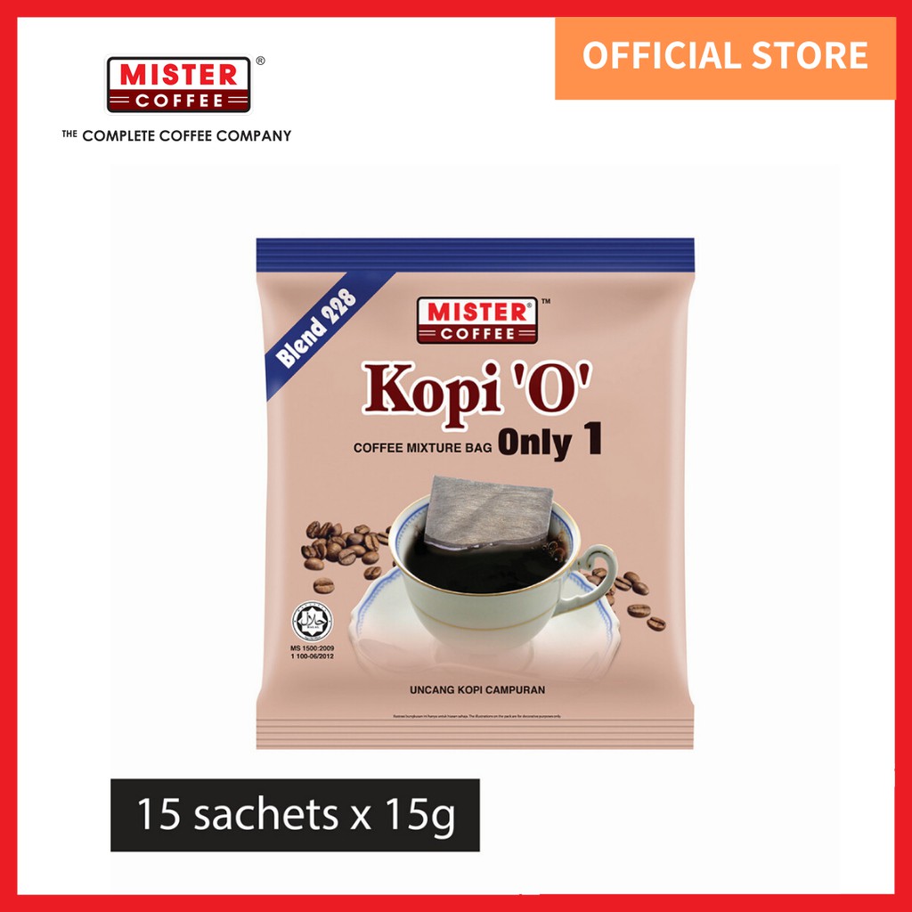 [Mister Coffee] Traditional Coffee Kopi 'O Only 1 Blend 228 in Coffee Bag (15g x 15's) - No Additional Sugar