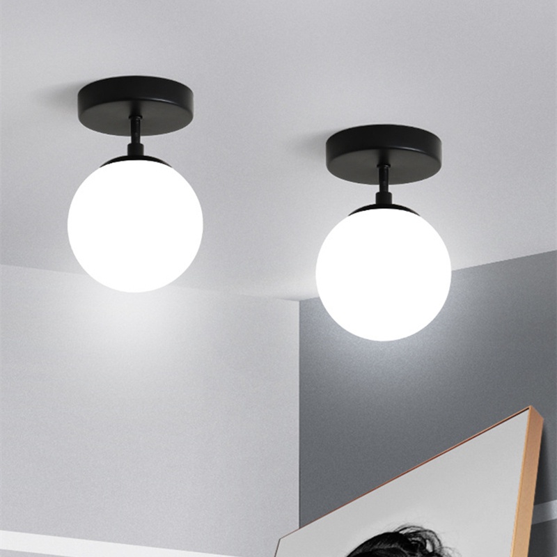 Nordic Minimalist Modern Round Glass Ball Ceiling Lamp Corridor Lamp