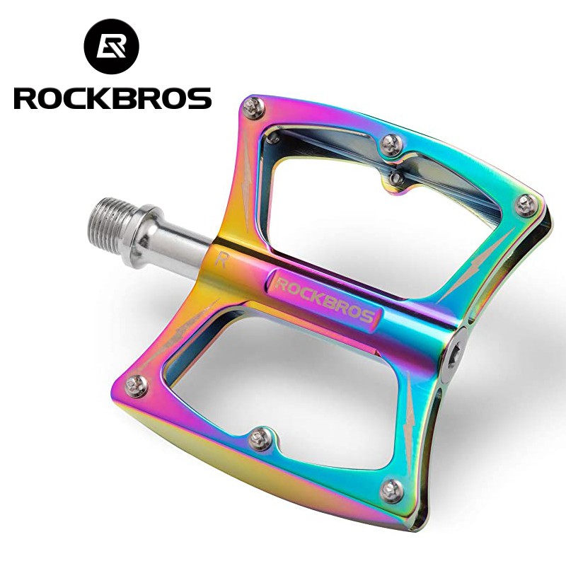 Rockbros Road Bike Pedals 9 16 Bicycle Pedals For Adult Colorful Aluminum Alloy Bike Pedals Sealed Bearing Shopee Malaysia