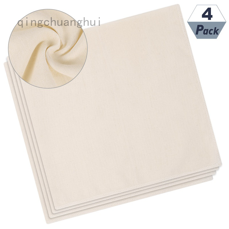 Elcoho 4 Pack Square Soft Muslin Pure Cotton Cloth Cheesecloth with Cooking Twine for Steaming Fruit 50 x 50 cm Straining Filtering Wine and Milk Filter in Home 