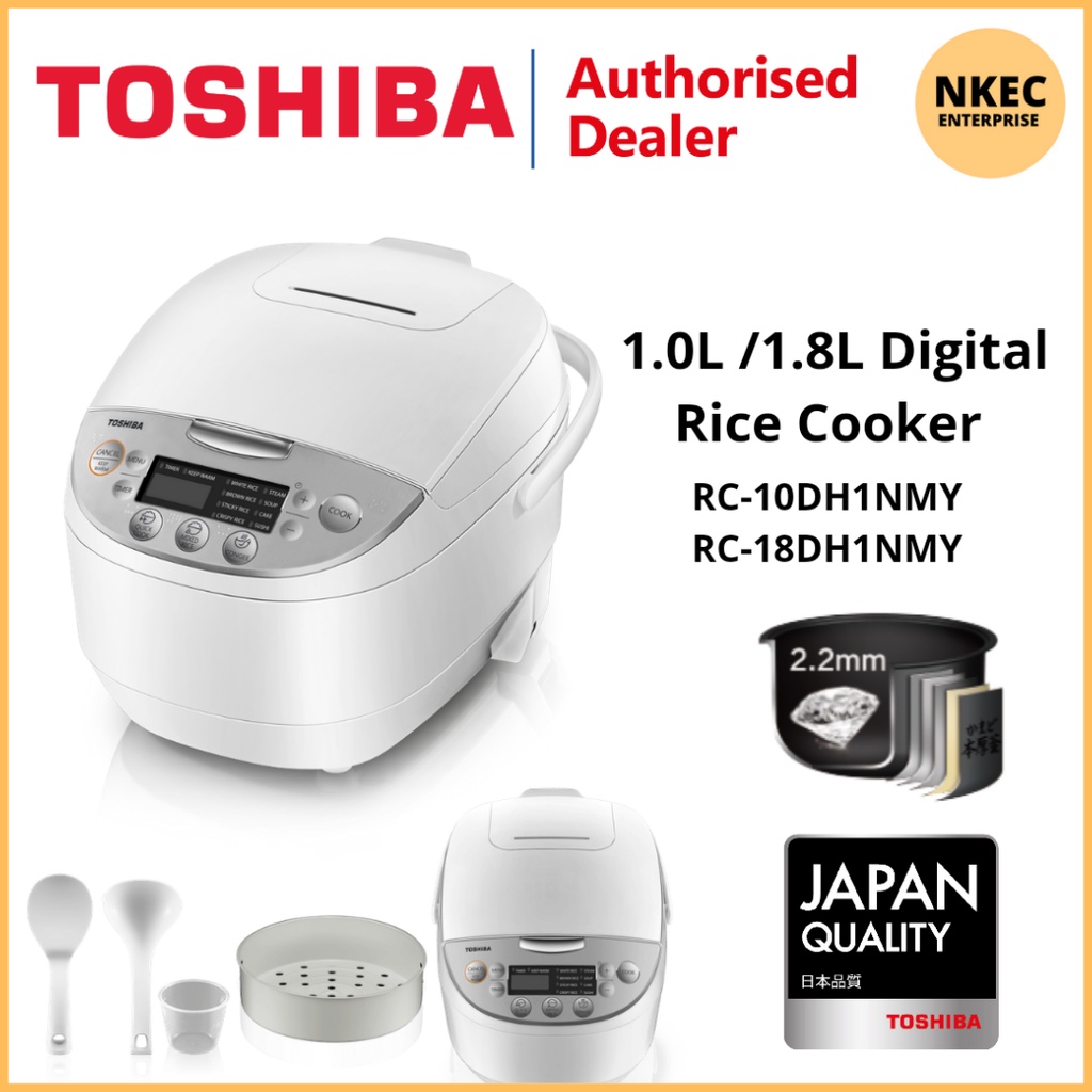 Toshiba 1.8L Digital Rice Cooker 2.2MM 5 Layers Pot Non Stick Inner Pot ...