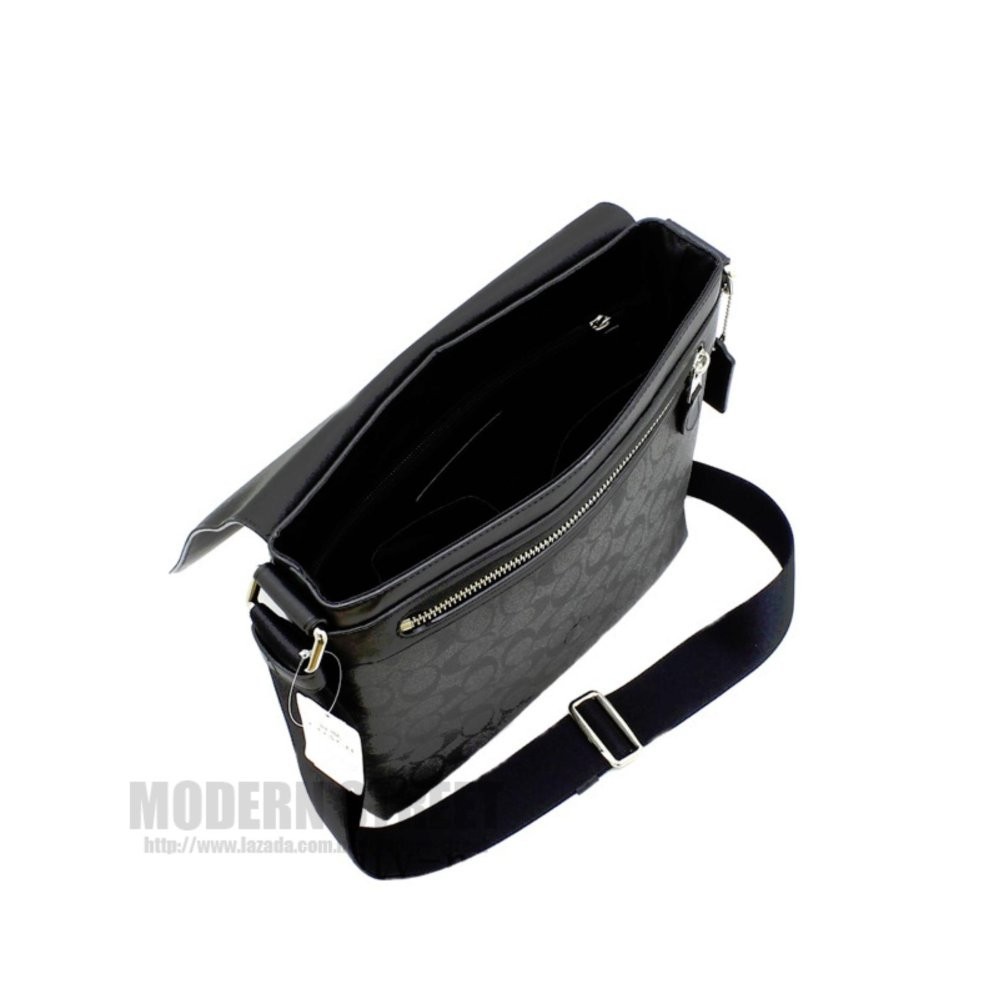 Coach F71765 Sullivan Small Messenger In Signature (Black) Shopee