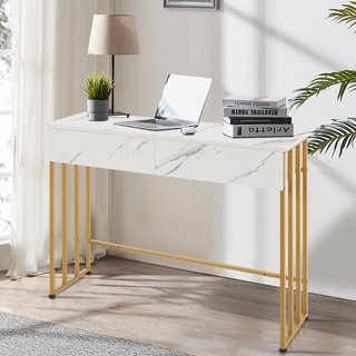 4ft Console Table Meja Belajar With Drawer StudyTable Side Table Gold ...