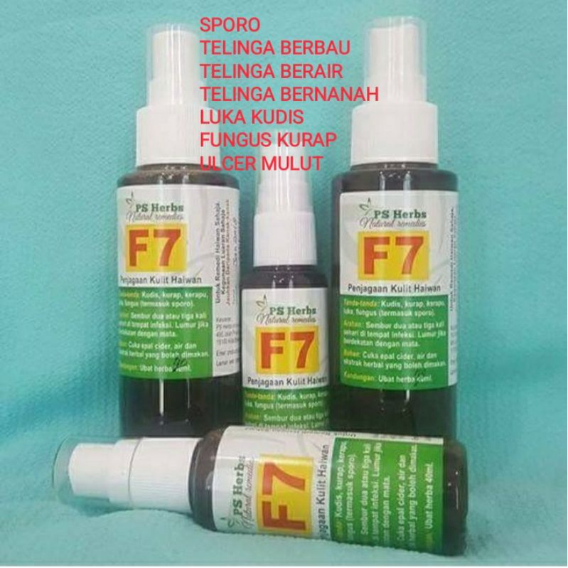 Spray F7 Ps Herbs Untuk Kucing Haiwan Manusia Bagi Rawatan Kudis Kurap Luka Sporo 40𝐦𝐥 Shopee Malaysia