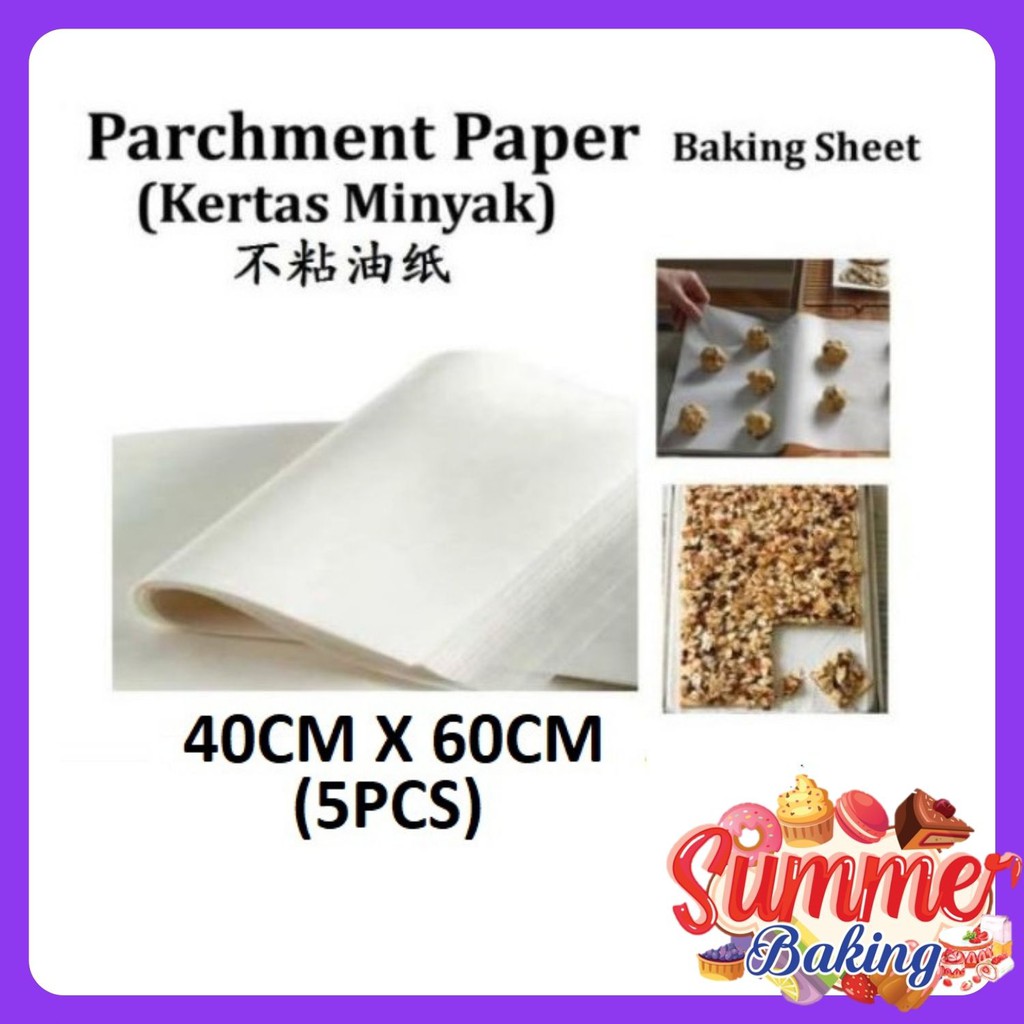 5pcs Parchment Paper Kertas Minyak Non Stick Baking Paper High Quality 40cm X 60cm 5pcs 不粘油纸5张 Shopee Malaysia