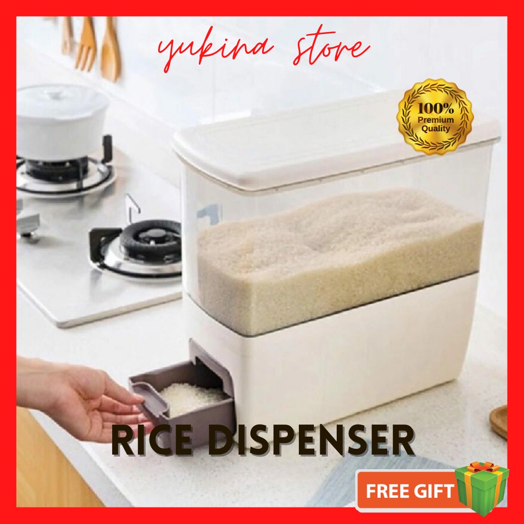 Japanese Hygienic Rice Dispenser 12KG  & 10KG Container Box Storage Kitchen Box / Tempat Bekas Simpan Simpanan Beras