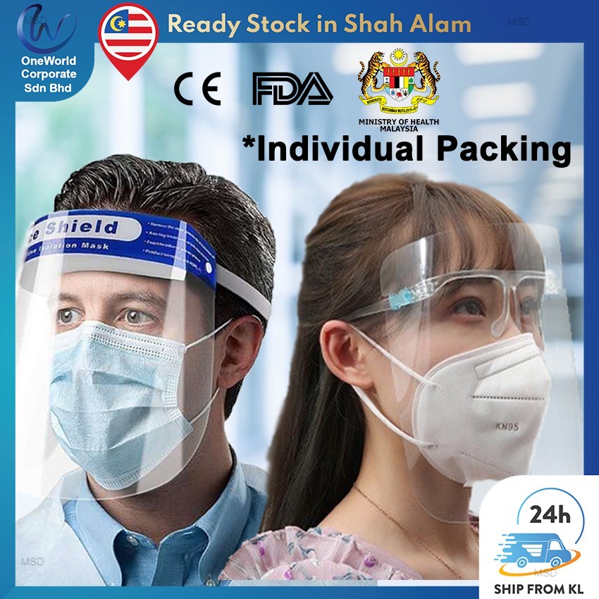 Buy Medical Supplies Ship 24hrs Kl Approved Face Shield Mda Cert Premium Individual Packing 100 2 Sides Seetracker Malaysia