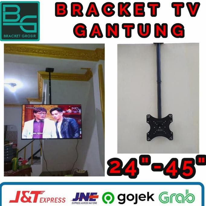 45 360 Degree Rotation Tv Wall Mount Ceiling Bracket Shopee Malaysia