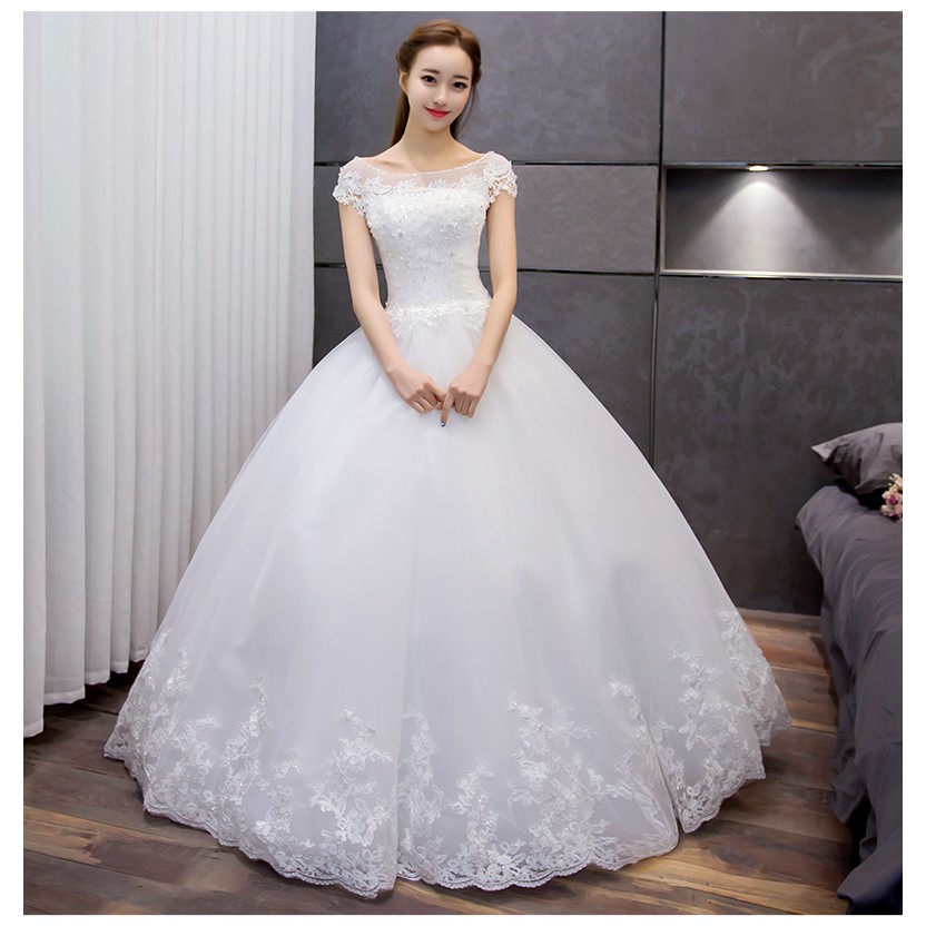 Ready Stock In Kl Wedding Dress New Autumn Korean Style Shoulder