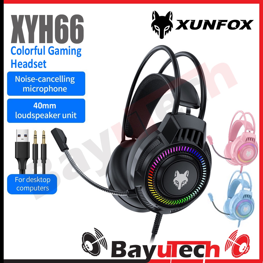 XUNFOX XYH66 Colorful LED Gaming Headphone 3.5mm Audio Jack , Adjustable Volume