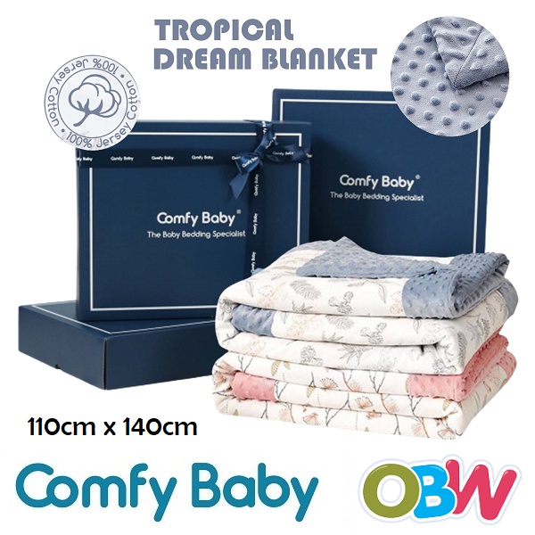 Comfy Baby Tropical Dream Dou Dou Blanket | Baby Bean Blanket | 宝宝豆豆毯 | 宝宝豆豆被 | Selimut Bayi | Baby Gift Box