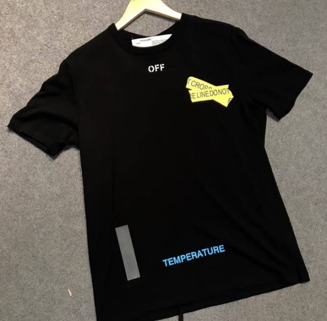 Off White Yellow Cross Black T-shirt 