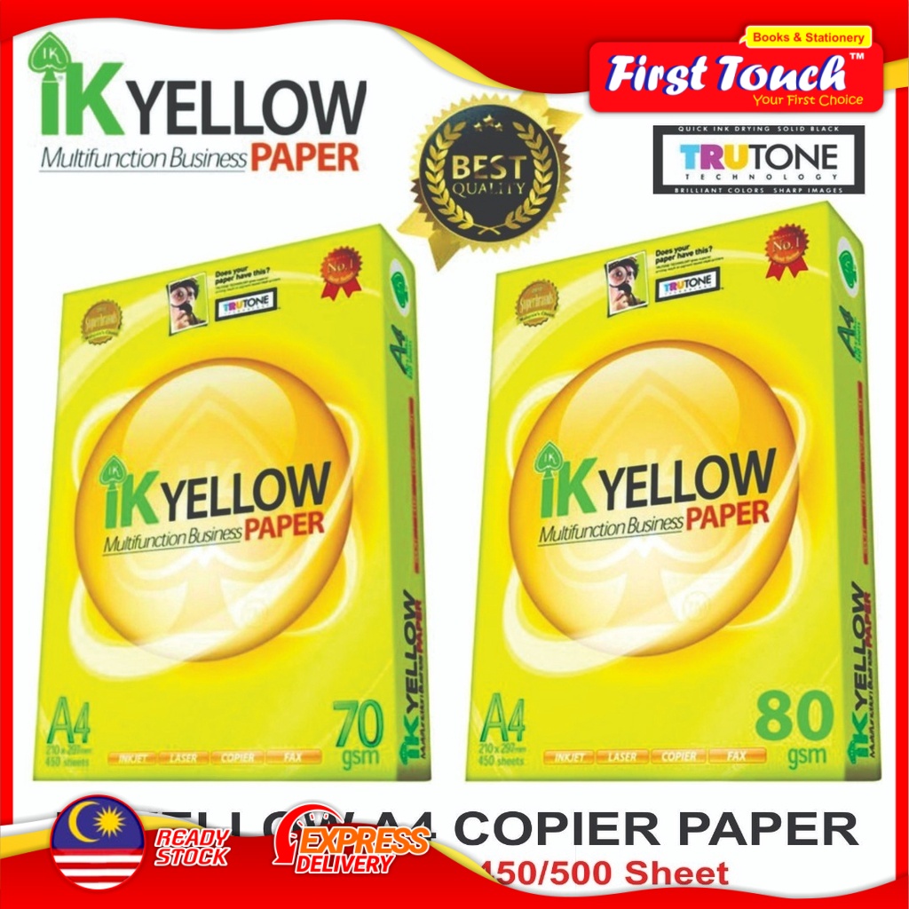 IK Yellow A4 Copier Paper 70Gsm/80Gsm 450's/500's Kertas Fotostat ...