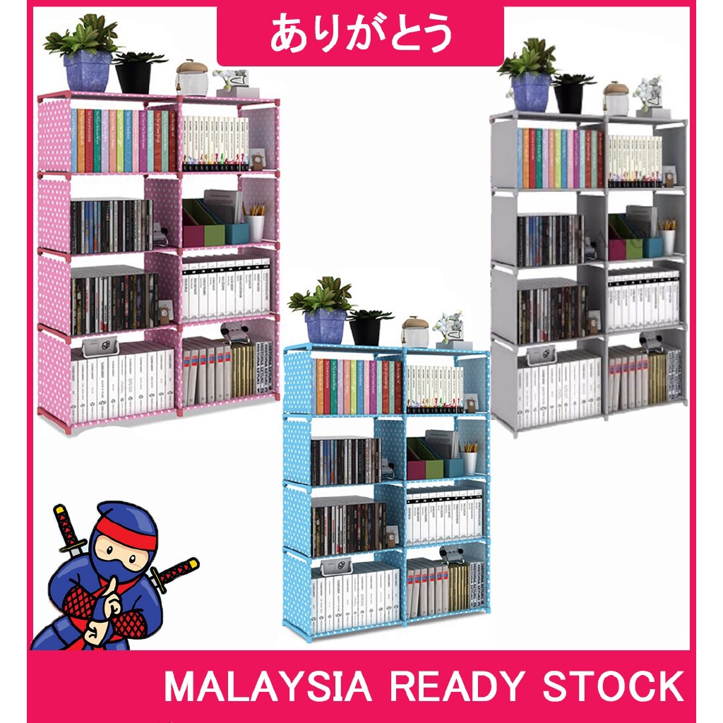 Arigatou Korean DIY Book Storage Shelf 5 Tier with 8 Columns Bookcaseありがとう Shopee Malaysia
