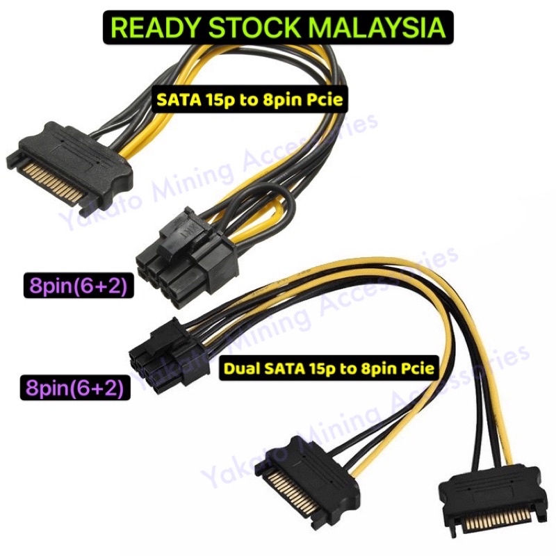 Adattatore Scheda Grafica Adattatore Alimentazione PCIe Da 8 Pin A 2x Molex 4 Pin - Cavo 15 Cm Per Schede Video Adattatore PCIe - Foto 8