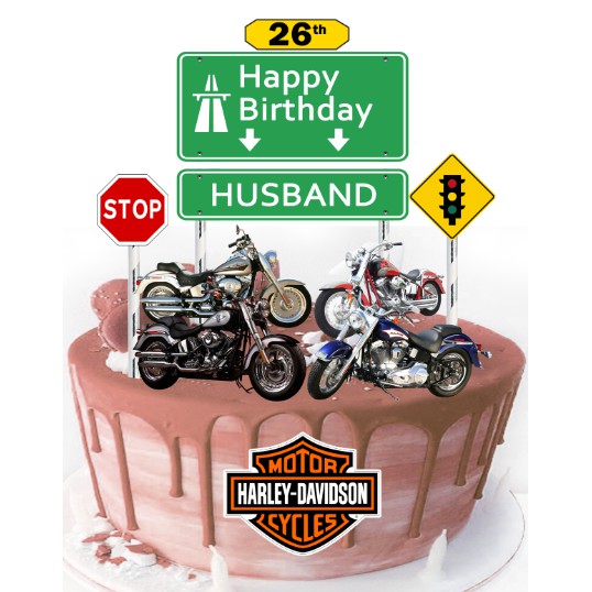 harley davidson cake toppers for birthday