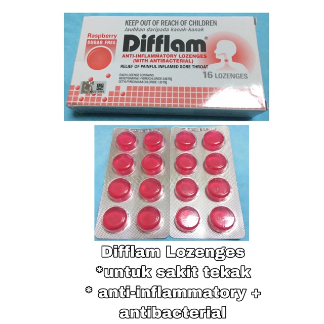 Difflam Lozenges Ubat Sakit Tekak Shopee Malaysia