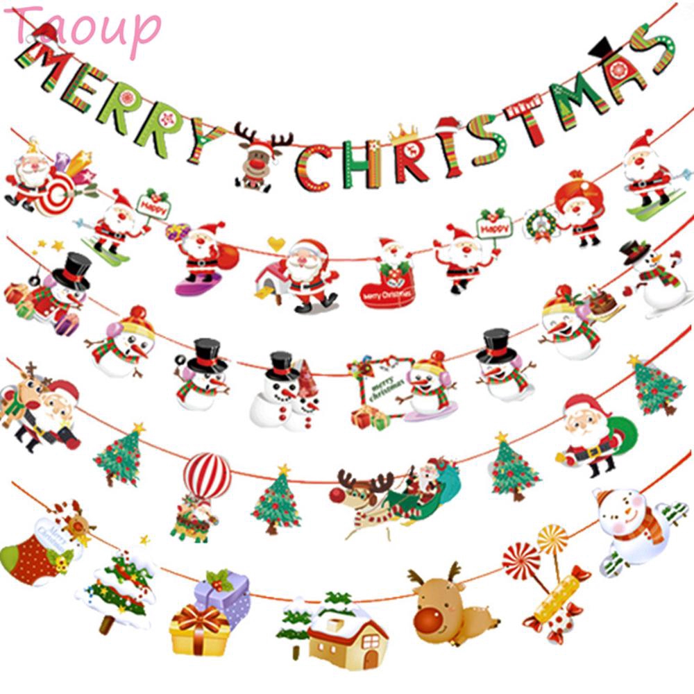 Christmas Wall Hanging Ornament Santa Claus Flag Banner Home Decor | Shopee Malaysia