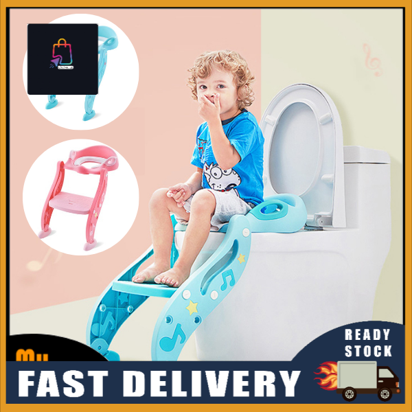 (READY STOCK) Double Step Adjustable Toilet Seat Ladder Stair Baby