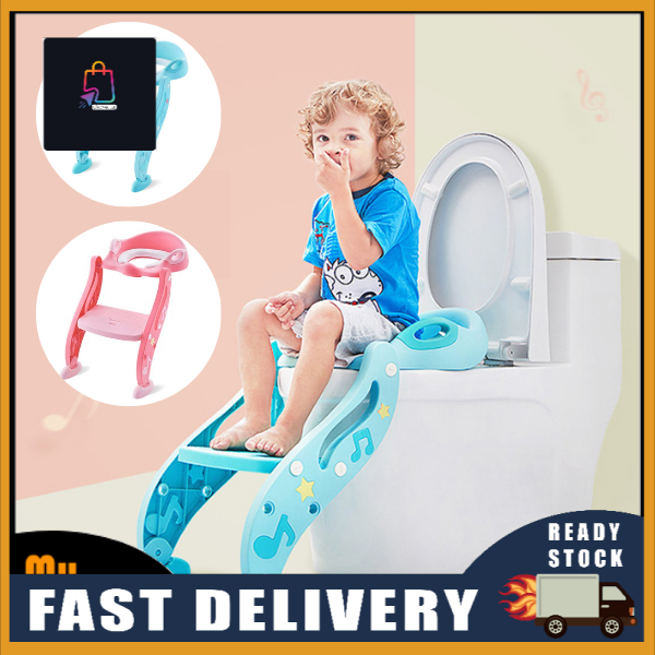 (READY STOCK) Double Step Adjustable Toilet Seat Ladder Stair Baby ...