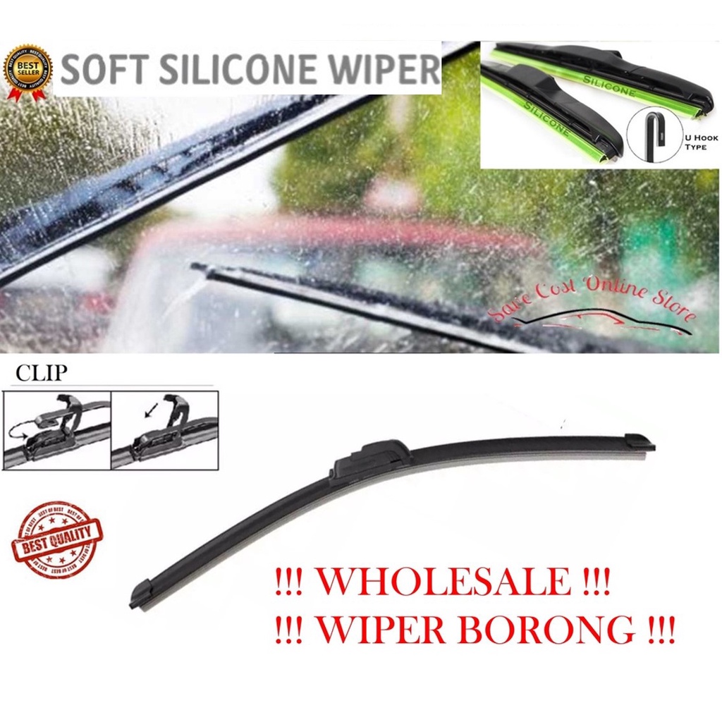 Soft Silicone Wiper Kereta Perodua Myvi Proton Toyota Honda Mazda BMW ...