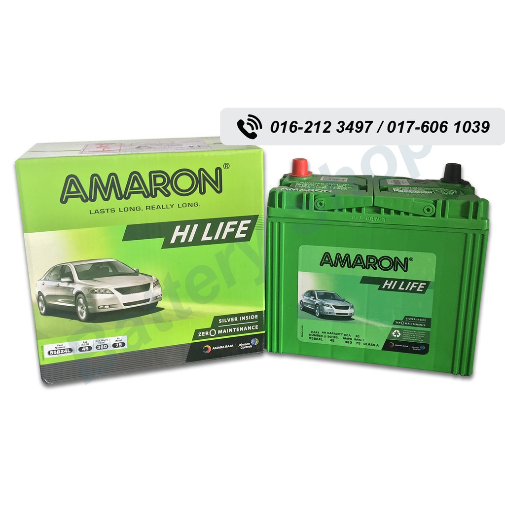 AMARON HI-LIFE NS60L 55B24L FREE TERMINAL HEAD  Shopee 