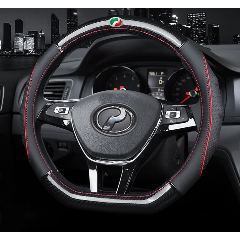 Perodua Car Steering Wheel Cover car accessories Carbon Fiber Leather ...