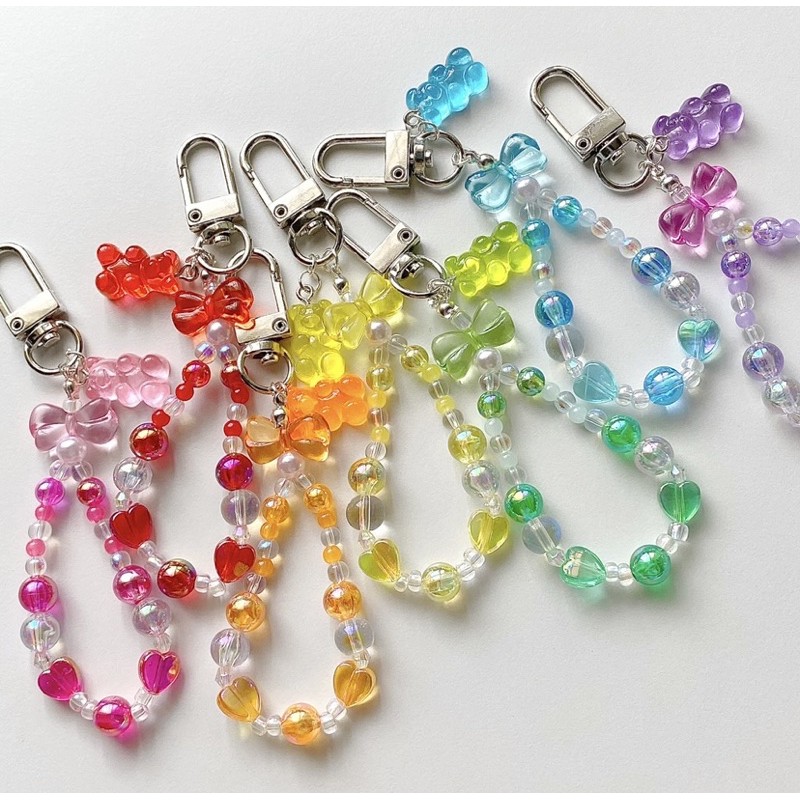 [m0nday] Handmade Korean Ins style 7 colours Keychains/Keyrings phone strap cute accessories