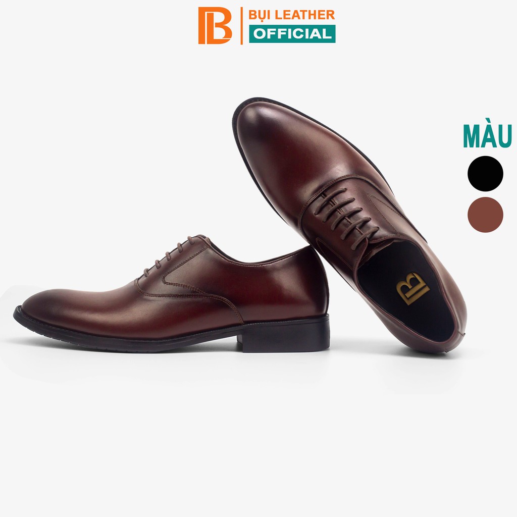 Men's office oxford shoes in high quality brown nappa cowhide G104 - leather dust - luxury box