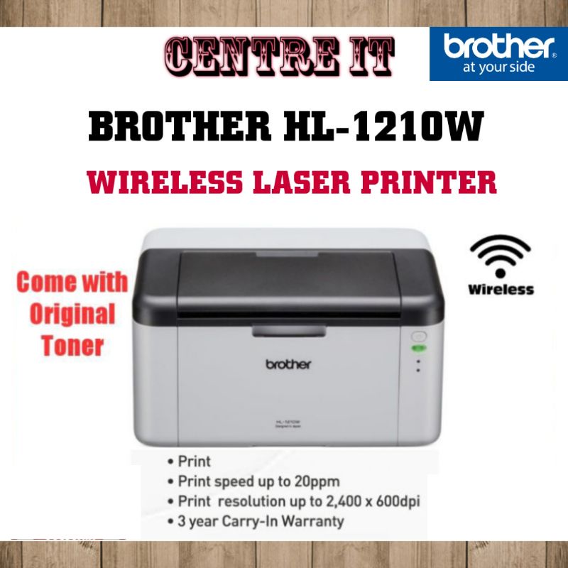 Brother HL-1210w Mono Wireless Laser Printer (Print Function only/ Print BLACK only)