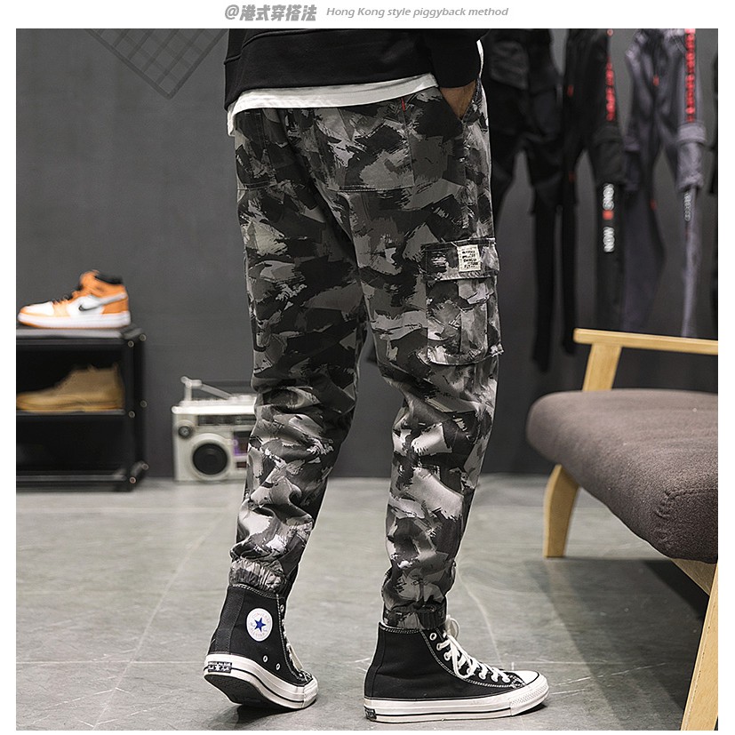 Korean Cargo Pants Simple Style Plus Pocket Trousers Korean Cargo Pants Simple Style Plus Pocket Trousers