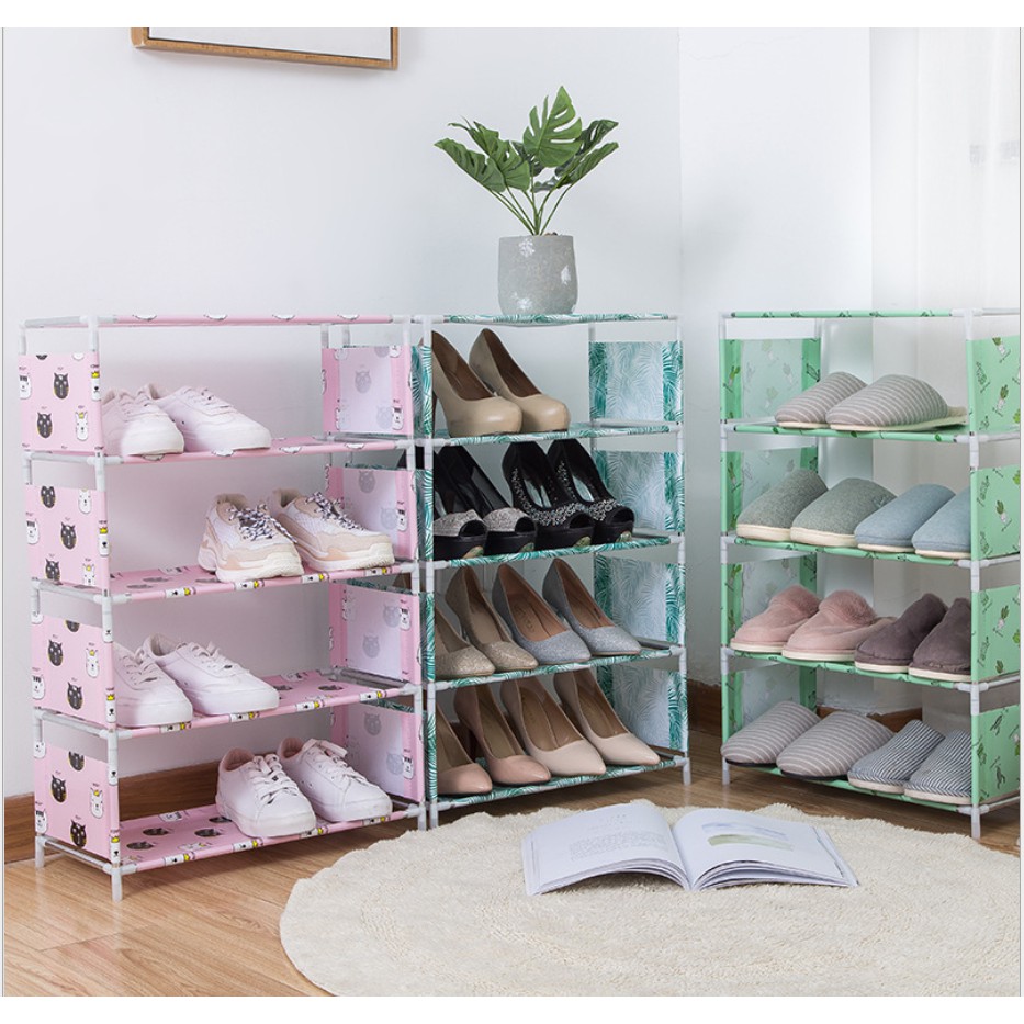 Dust Cloth Shoes Simple Shoe Rack Assembly Multi Storage Shopee Malaysia