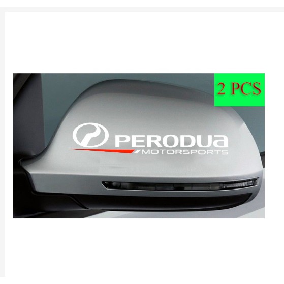 2 Pcs Perodua Motorsports Side Mirror Stickers Decal Aruz 