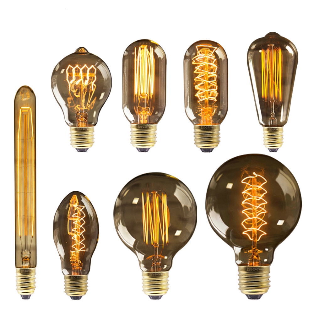 Retro Bulb E27 220V 40W ST64 G80 G95 G125 Vintage bulb Incandescent Lamp Filament Light Bulb Home Decor