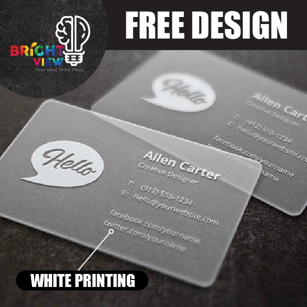 Frosted Transparent Plastic Printing / Frosted Plastic Name Card
