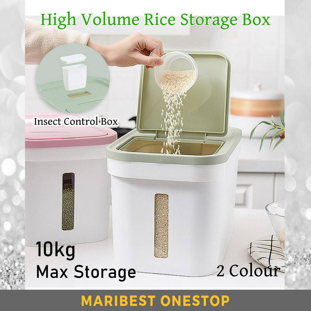 10KG Rice Storage Box Container Cereal Rice Grain Dispenser Storage Box Insect Moisture Proof Bekas Tempat Simpan Beras