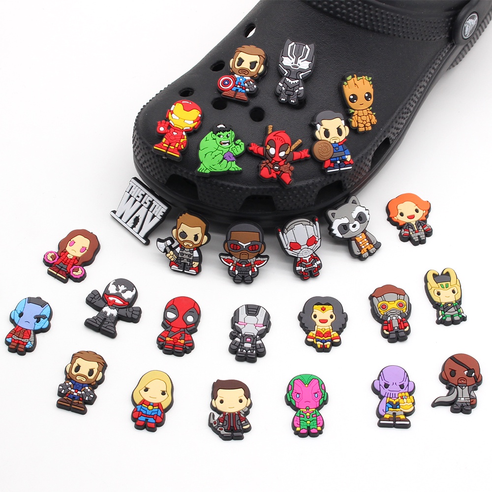 Hot 1pcs Jibbitz Marvel shoe buckle DIY Detachable Shoe Accessories