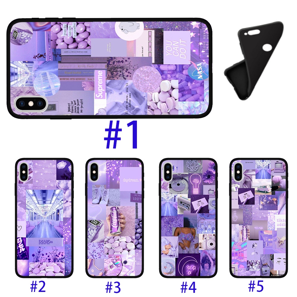 Purple Aesthetic Casing Silicone Rubber For Iphone 11 Pro Max 12 Mini 6 6s 7 Plus 8 X Xs Xr Cover Shockproof Soft Phone Case Shopee Malaysia